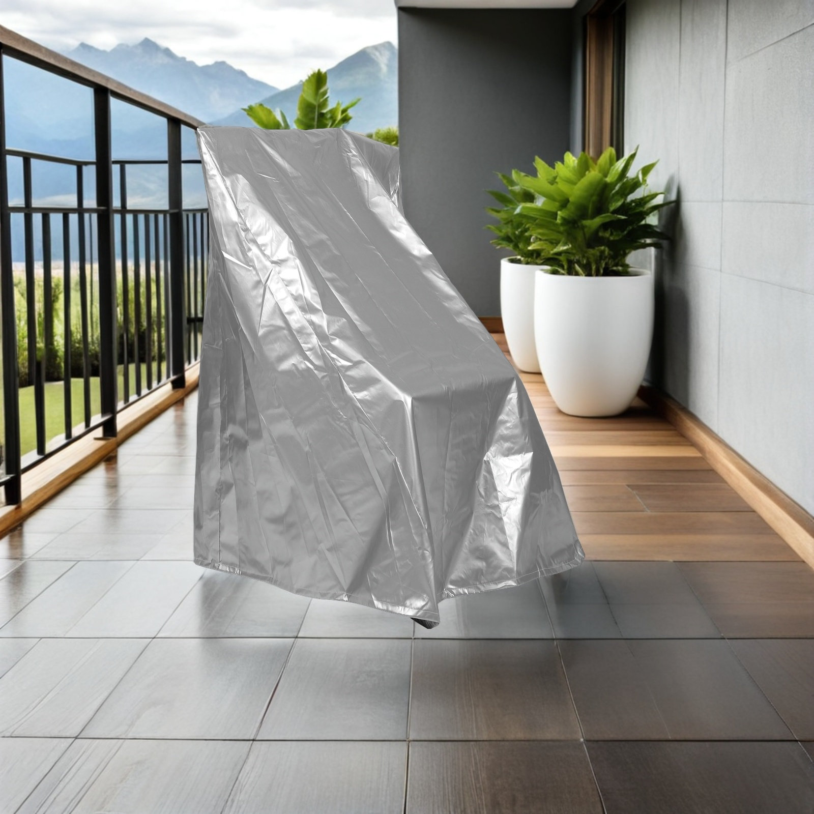 Reel Cover - ผ้าคลุมรถเข็นม้วนสายยาง ป้องกันทุกสภาพอากาศ แบบตั้งได้ สำหรับใช้งานกลางแจ้ง ปลอกหุ้มป้องกันอุปกรณ์ทำสวน